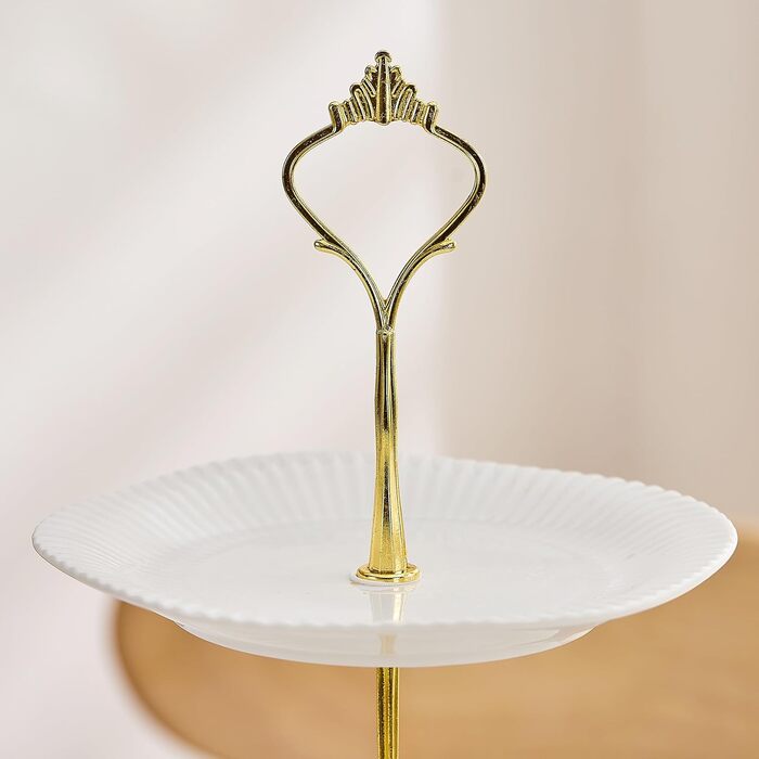 Керамічний триярусний стійка для тістечок та десертів Swuut, зелена, з підставкою для чашки