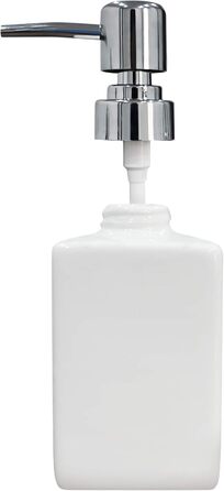 Керамічний дозатор для мила та лосьйону, 320 мл, квадратний, класичний, для кухні, ванної кімнати, пральні, наповнюваний, білий
