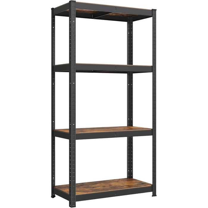 SONGMICS 4-Tier Adjustable Stand/Book/Storage Shelf - Vintage Brown & Black