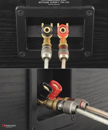 Позолочений Y-подібний роз'єм Nakamichi FanLock Excel-Serie для акустичних кабелів 10-18 AWG, 4мм, для Hi-Fi стерео та домашнього кінотеатру, 4 шт (2 пари)