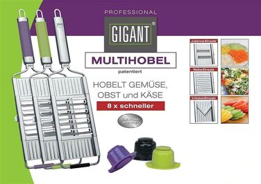 Giant 4-Blade Multi-Grater made of stainless steel - grates vegetables, fruits & cheese 8x faster + 1 PCMM microfiber cloth, color of grater: stainless steel