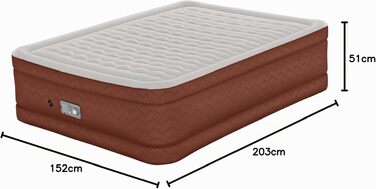 Повітряний матрац двопомісний Bestway AlwayzAire Fortech Comfort Choice+ з насосом, 203 x 152 x 51 см, навантаження 350 кг, USB-порти, нічник, сумка та ремкомплект