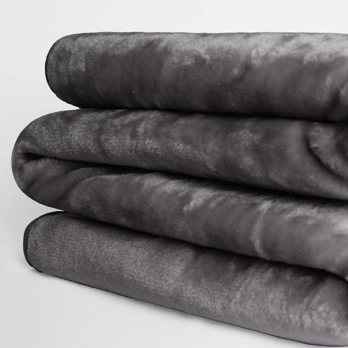 Теплий пухнастий плед DREAMSCENE з штучного хутра, антрацит, 200 x 240 см