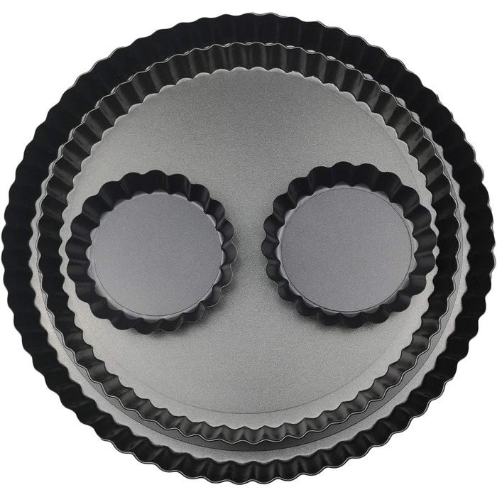 Форми для кексів/тартів Yamteck Tarteform 6 шт. 10 см, золотисті з підйомною кришкою, антипригарне покриття, з вуглецевої сталі