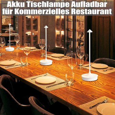 Світлодіодна настільна лампа Leomix бездротова з димером, акумуляторна, IP54, для ресторану, бару, саду, балкону, біла