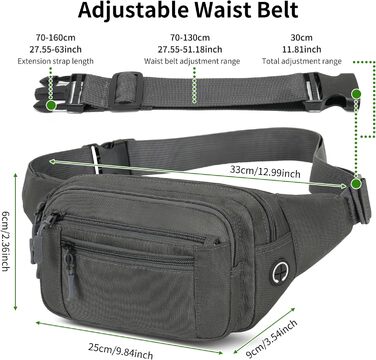 Поясна сумка на пояс, на стегно, унісекс, сіра. Сумка через плече, для телефону, на пояс, для подорожей, туризму, прогулянок з собакою.