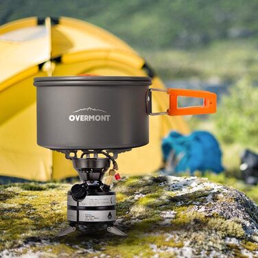 Набір посуду для кемпінгу OVERMONT DS300 Orange: каструля, чайник, кавоварка, алюміній