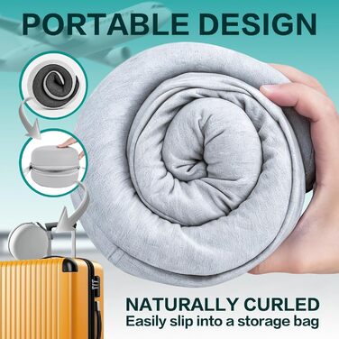 Подушка для шиї в літак/автомобіль/потяг: регульована подушка з Memory Foam, капюшоном, маскою для сну та чохлом. Підтримка голови та шиї для комфортної подорожі.
