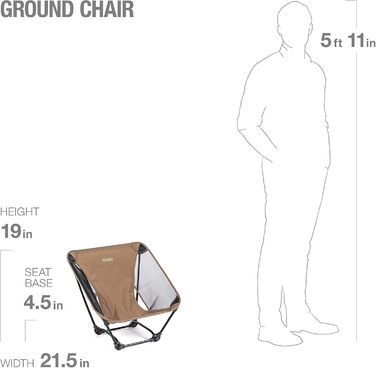 Стілець Helinox Ground Chair: легкий, складний, для кемпінгу та подорожей (Coyote Tan)
