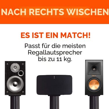 Універсальні підставки для полочних колонок ECHOGEAR з вібропоглинанням, МДФ, з кабельний-менеджментом, витримують до 9 кг, чорні (EGAV-SFSBP)