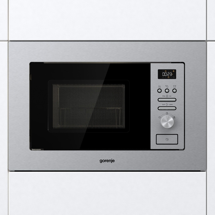 Вбудована мікрохвильова піч Gorenje BMI201AG1X з грилем, 20 л