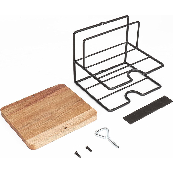 Livabber Napkin Holder, Metal Napkin Storage with Salt and Pepper Shakers, Caddy, Modern Napkin Dispenser for Table, Kitchen, Countertop, Salt and Pepper Shakers (Midwood, Black)