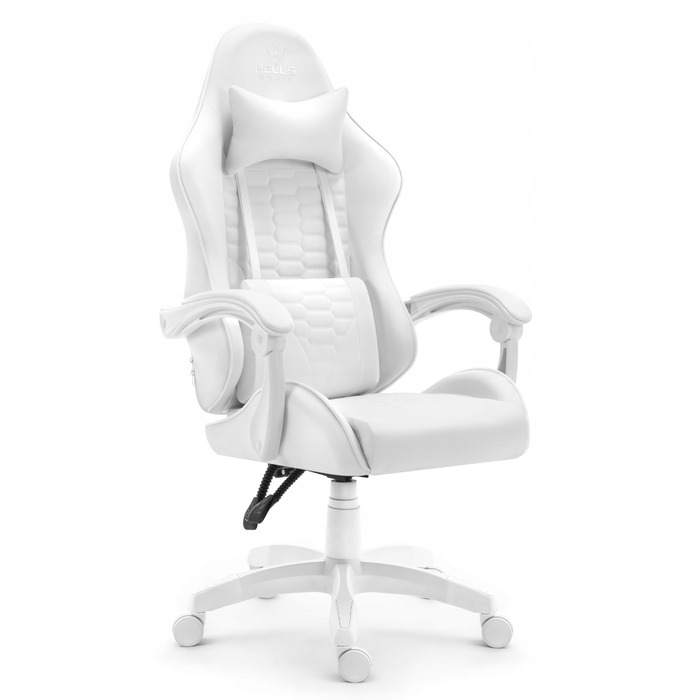 Ігрове крісло Hell's Chair HC-1000 White, біле, штучна шкіра