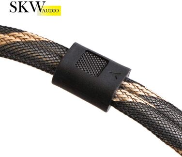 Акустичні кабелі SKW для колонок Hi-Fi, пара (2 шт.), 1.5м, з позолоченими роз'ємами-бананами та нейлоновим обплетенням, High-end якість
