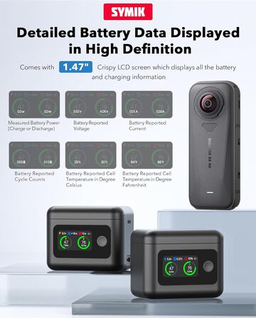Зарядний пристрій Treeboy X4 Air для Insta360 X4 Air: 27W, LCD-дисплей, подвійна швидка зарядка, хаб для акумуляторів