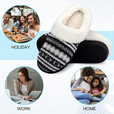 Тапочки халатні AONEGOLD для жінок, зимові, теплі, з плюшем, з пам'яттю, зручні, унісекс, для дому та вулиці, антиковзкі (40/41 EU, чорний)