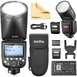 Godox V1Pro – Світловий спалах для камер Fujifilm з підтримкою TTL, 76Ws, HSS 1/8000s, Li-ion батарея, 2.4G Wireless