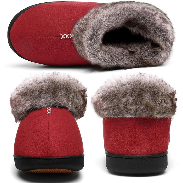 Тапочки жіночі зимові Mishansha, антиковзаючі, з піною пам'яті, плюшеві, розмір 36-43 EU, червоні