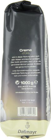 Кава в зернах Dallmayr Crema D'Oro Medium Roast, м'який обсмал, 1 кг