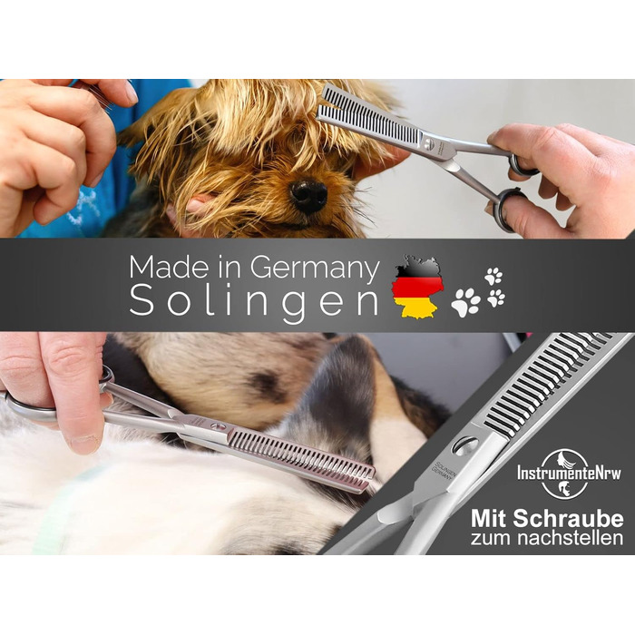 Професійна ножиця для грумінгу собак та котів Solingen з двостороннім зубчастим лезом, Made in Germany, 15,24 см