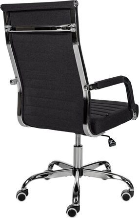 Ергономічне офісне крісло Amadora I з регулюванням висоти, поворотне на 360°, обтягнуте тканиною, міцне, витримує до 120 кг, чорний колір, тканинне покриття