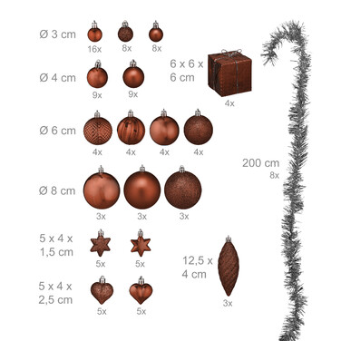 Relaxdays Set of 110 Christmas Baubles