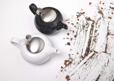 LONDON POTTERY Pebble Teapot with infuser for loose tea, stoneware, black, 4-Cup Teapot (1 Litre)