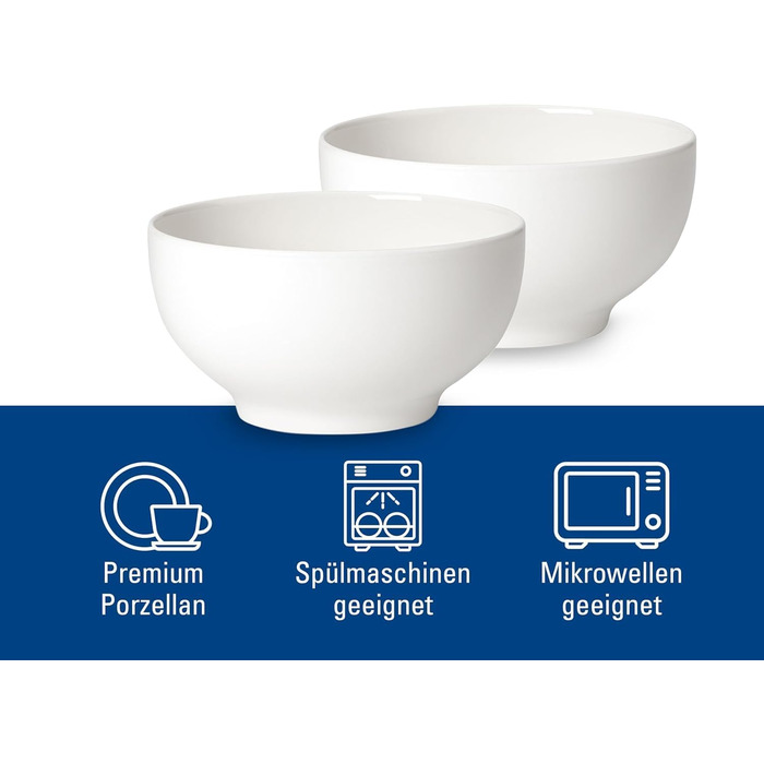 Villeroy & Boch For Me: 2 чашки з ручкою 290 мл, білі, для кави/чаю, преміум порцеляна, можна мити в посудомийній машині та використовувати в мікрохвильовці