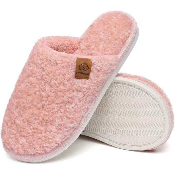 Жіночі м'які капці-тапочки Evshine з ефектом пам'яті (Memory Foam), закриті домашні капці, рожеві (розмір 37/37.5 EU)