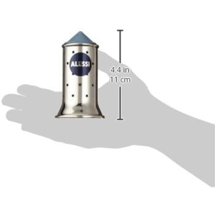 Alessi Salt Shaker, Blue, Stainless Steel, 6.5 x 7 x 24 cm
