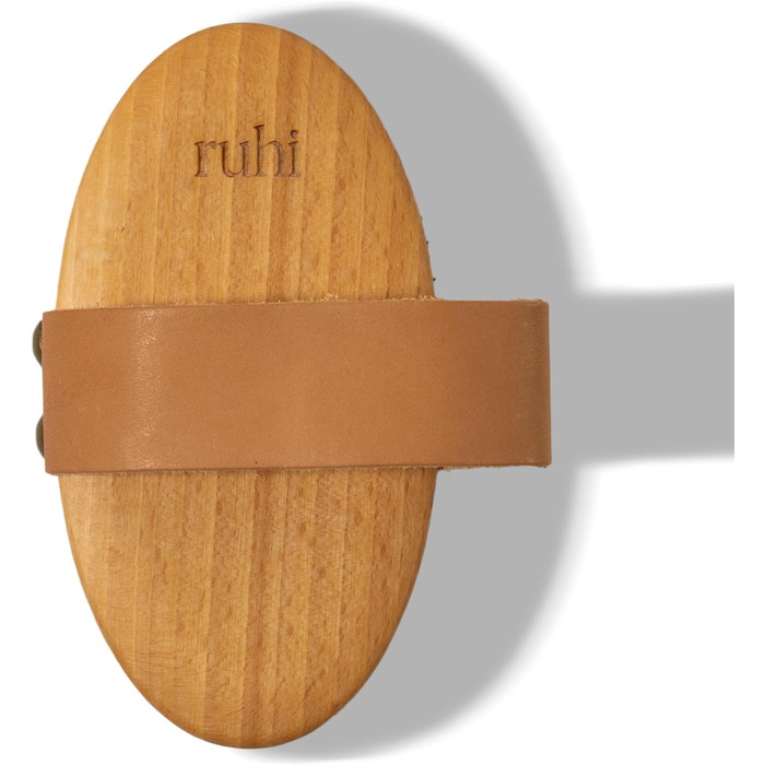 RUHI Body Brush/Dry Brush SOFT 100% Natural Bristles/Made in Germany, regional beechwood & plastic-free for dry brushing massage (dry brush), lymphatic drainage against cellulite (wood color, beige, black)