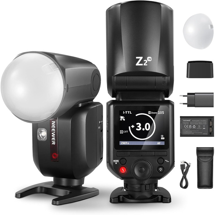 NEEWER Z2-N 2.4G TTL Speedlite для Nikon: потужний спалаж з регулюванням потужності, 76W, 2600mAh, HSS 1/8000s