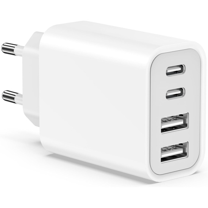 Блок зарядки Romalux 2A2C з 4 портами USB-C та USB-A, 45W, для iPhone, Samsung та інших пристроїв