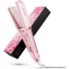 Dekuri 42mm Ceramic Hair Straightener & Curling Iron - Pink - Adjustable Temperature 120°C-230°C