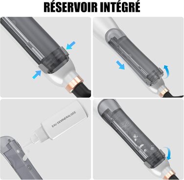 Професійний випрямляч для волосся – щітка-випрямляч, 4 температурні режими, 140℃–200℃, час нагріву 30 секунд, з іонізацією, підходить для всіх типів волосся (білий, парова щітка-випрямляч)