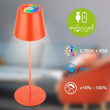 LED настільна лампа BRILONER бездротова з торшером, диммуванням, регулюванням висоти, 36x10,5 см, RGB + тепле світло