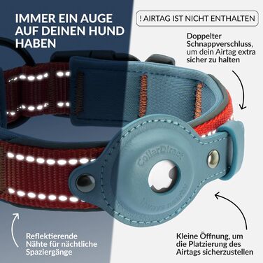 Нашийник для собак Airtag CollarDirect, світловідбиваючий, зелений, розмір L (42-51 см) / XL (51-61 см), для Apple AirTag