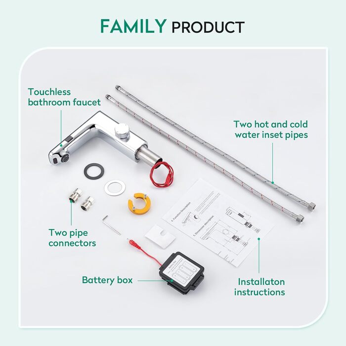 Кран кухонний CREA, 360° поворотний, з високим виливом, інфрачервоний, хром