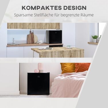 Mini морозильна камера HOMCOM 35 л, електрична, автономна, чорна, без замка