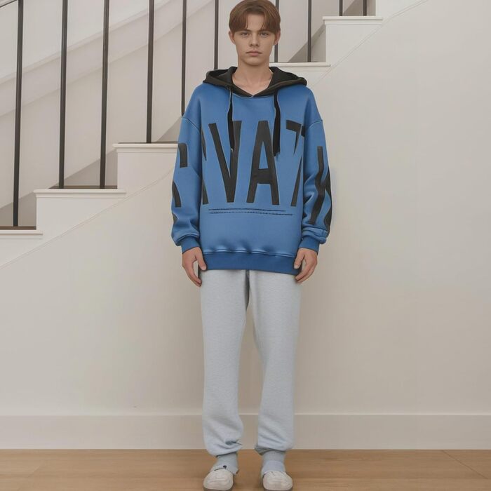 Чоловіча толстовка з капюшоном, світшот з довгим рукавом, базова модель, класичний чоловічий світшот, унісекс, повсякденний стиль, весна/літо/осінь/зима, білий (4XL, 1 блакитний)