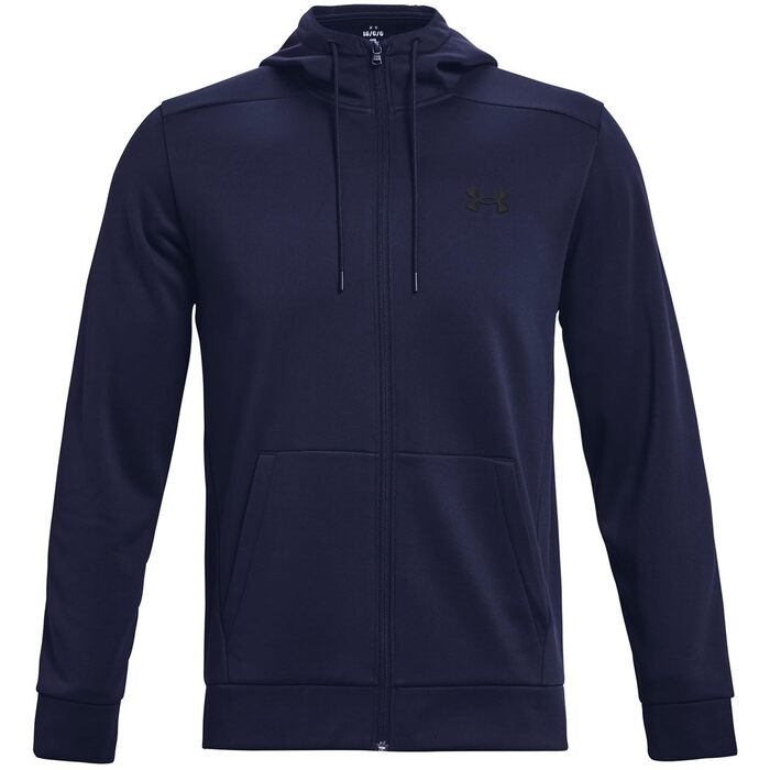 Чоловіча флісова толстовка-худі Under Armour Armourfleece на блискавці, темно-синя/чорна, розмір L
