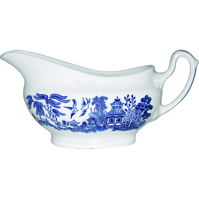 Churchill BLU Willow Georgian Sauce Boat 340 ml, Ceramic, Multicolor, 20 x 8.5 x 8 cm