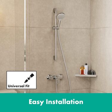 Hansgrohe Vernis Blend Shower Set, water-saving showerhead with shower hose and shower rail 0.65m, handheld shower with 2 spray patterns, chrome