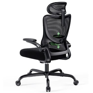 Офісний стіл Марсаїл: ергономічне крісло з регульованою поперековою підтримкою, підголівником та підлокітниками, регулювання висоти та функція гойдання, чорний