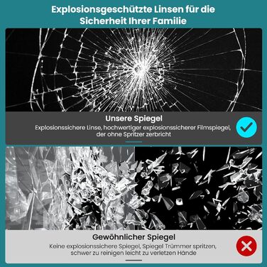 Дзеркало для ванної кімнати YU YUSING 60x80 см з підсвічуванням, проти запотівання, 3 кольори світла, регулювання яскравості, LED, годинник, IP44, металевий каркас, вертикальне, срібне