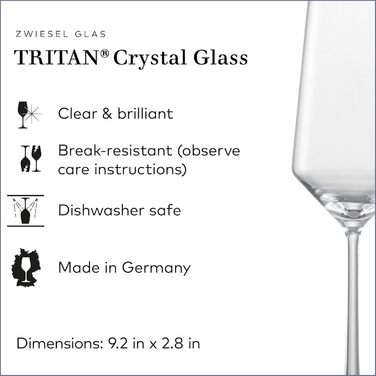 Schott Zwiesel 0026.112941 Tritan Crystal Glass Stemware Pure Collection Champagne Flute with Bubbly Spout, 200 ml, 2 Pieces, Transparent