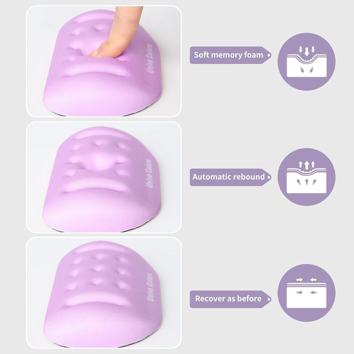 Підкладка для зап'ястя Univo Colors Marineblau з Memory Foam, ергономічна, для комп'ютера, ноутбука, офісу, геймінгу, друку, з гелевим наповнювачем