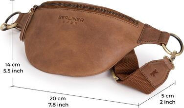 Чоловіча/жіноча сумка через плече Berliner Bags Preiu Bauchtasche - шкіряна поясна/crossbody сумка (Camel, M)