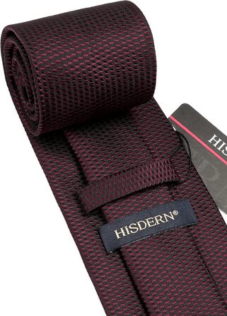 Краватка Hisdern для чоловіків, однотонна формальна краватка з нагрудником, класичний стиль, для весілля, бізнесу, вечірок, бордовий колір