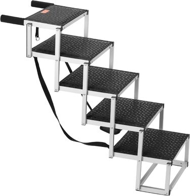 Сходинка для собак VEVOR: 5-ступенева автотреп'я для собак, легка алюмінієва конструкція, протиковзна поверхня, для авто, SUV та LKW